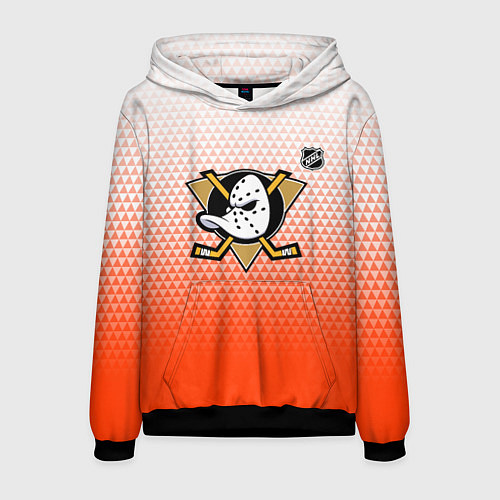 Мужская толстовка Анахайм Дакс - оранжевая геометрия / 3D-Черный – фото 1