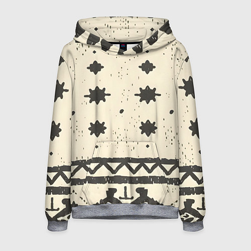 Мужская толстовка Африканские примитивные узоры / 3D-Меланж – фото 1