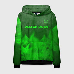 Толстовка-худи мужская Watch Dogs - green gradient посередине, цвет: 3D-черный