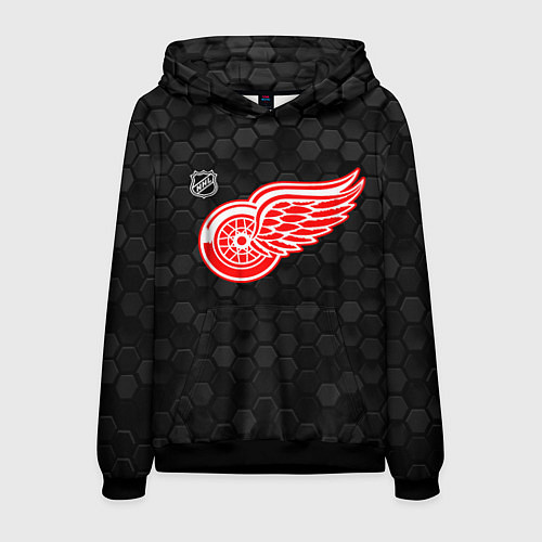 Мужская толстовка Детройт Ред Уингз - черные соты / 3D-Черный – фото 1