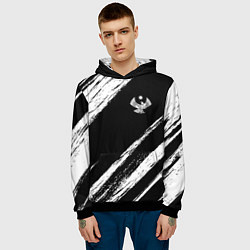 Толстовка-худи мужская Дагестан - брызги, цвет: 3D-черный — фото 2