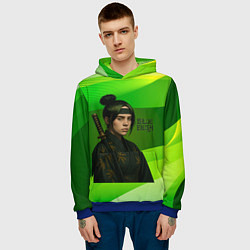 Толстовка-худи мужская Билли Айлиш в стиле ниндзи, цвет: 3D-синий — фото 2