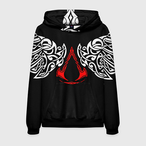 Мужская толстовка Силуэт ворона - Aссасинс Крид / 3D-Черный – фото 1