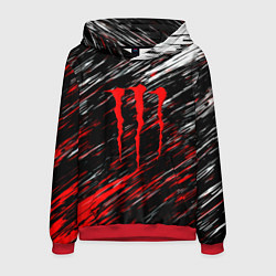 Толстовка-худи мужская Monster energy полосы красок, цвет: 3D-красный