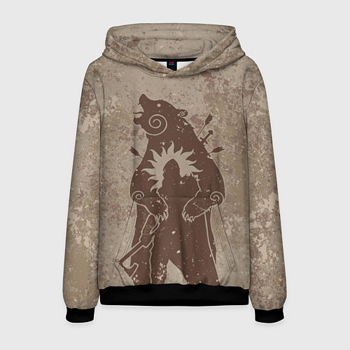 Мужская толстовка Медведь хранитель / 3D-Черный – фото 1