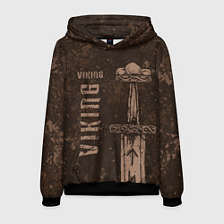 Толстовка-худи мужская Меч викинга, цвет: 3D-черный