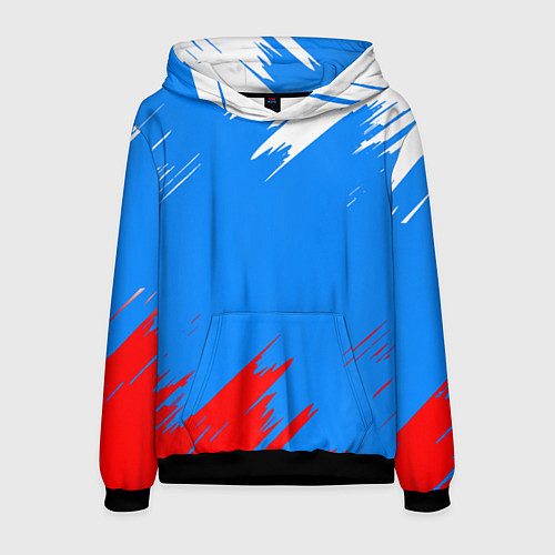 Мужская толстовка Патриот Россия - флаг / 3D-Черный – фото 1