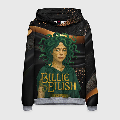 Мужская толстовка Билли Айлиш в образе Гаргоны / 3D-Меланж – фото 1