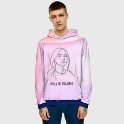 Толстовка-худи мужская Билли Айлиш из линии - минимализм, цвет: 3D-синий — фото 2
