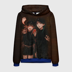 Толстовка-худи мужская Ху Тао и Сяо пейринг, цвет: 3D-синий