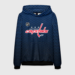 Толстовка-худи мужская Вашингтон Кэпиталз - синий градиент, цвет: 3D-черный