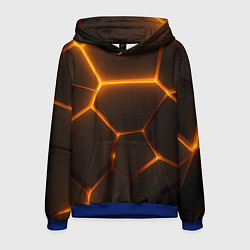 Толстовка-худи мужская Оранжевое свечение текстура, цвет: 3D-синий