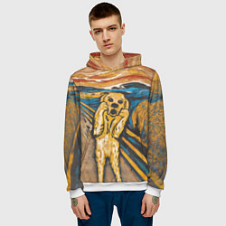 Толстовка-худи мужская Крик - Пёс, цвет: 3D-белый — фото 2
