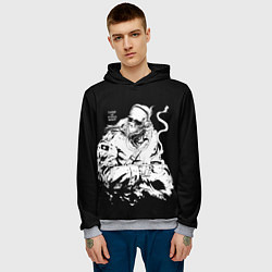 Толстовка-худи мужская Скелет с кружкой, цвет: 3D-меланж — фото 2