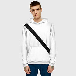 Толстовка-худи мужская Ремень безопасности пассажирский, цвет: 3D-белый — фото 2