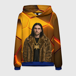 Толстовка-худи мужская Bones с цепью в шубе, цвет: 3D-синий