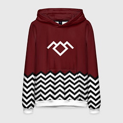 Толстовка-худи мужская Твин Пикс - лого, цвет: 3D-белый