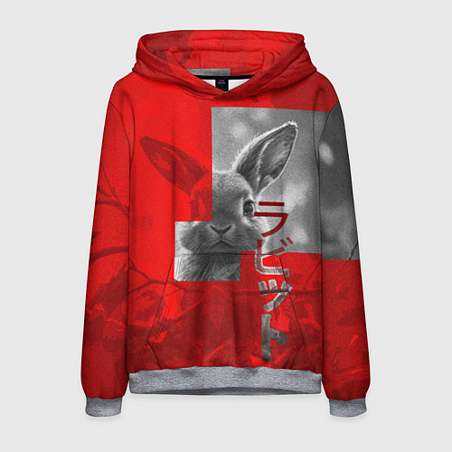 Мужская толстовка Бурый резвый кролик / 3D-Меланж – фото 1