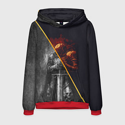 Толстовка-худи мужская Темный рыцарь в унынье, цвет: 3D-красный
