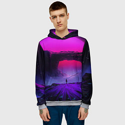 Толстовка-худи мужская A Journey on the planet, цвет: 3D-меланж — фото 2