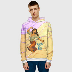 Толстовка-худи мужская Lana Del Rey танцует, цвет: 3D-белый — фото 2