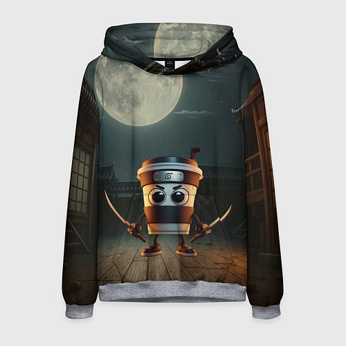 Мужская толстовка Капучино Ассассино мем / 3D-Меланж – фото 1