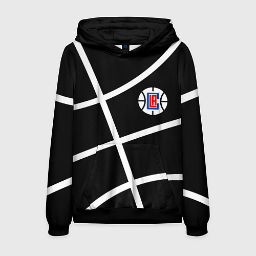 Мужская толстовка Клипперс - текстура черного мяча / 3D-Черный – фото 1