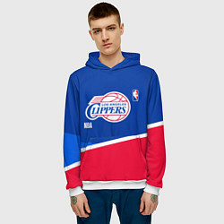 Толстовка-худи мужская LA Clippers - basketball, цвет: 3D-белый — фото 2