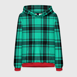 Толстовка-худи мужская Checkered turquoise, цвет: 3D-красный