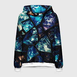 Толстовка-худи мужская Текстура драгоценных камней, цвет: 3D-белый