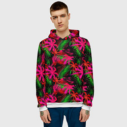 Толстовка-худи мужская Palm red pink, цвет: 3D-белый — фото 2