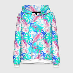 Толстовка-худи мужская Palm blue light blue, цвет: 3D-белый
