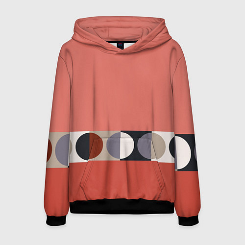 Мужская толстовка Луна Малевича розовый томат / 3D-Черный – фото 1