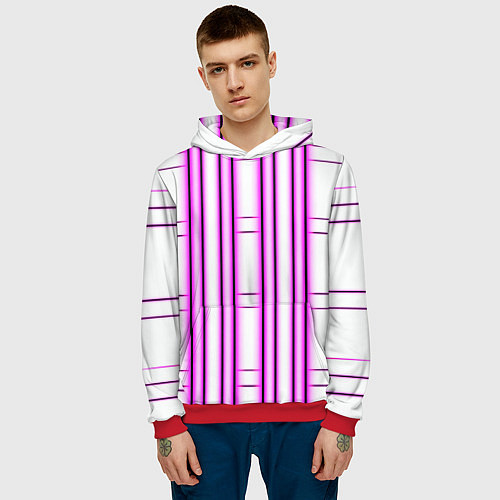 Мужская толстовка Neon pink / 3D-Красный – фото 3