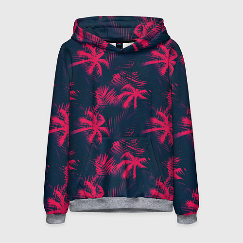 Мужская толстовка Palm pink black / 3D-Меланж – фото 1