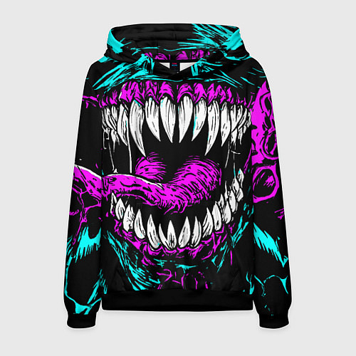 Мужская толстовка Клыки венома / 3D-Черный – фото 1