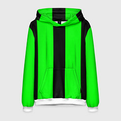 Толстовка-худи мужская Color green black line, цвет: 3D-белый
