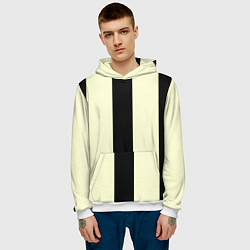 Толстовка-худи мужская Color black beige line, цвет: 3D-белый — фото 2