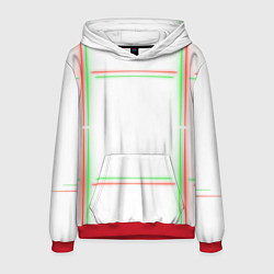 Толстовка-худи мужская Neon light green red, цвет: 3D-красный