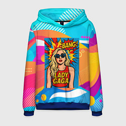 Толстовка-худи мужская Леди Гага в стиле комиксов, цвет: 3D-синий