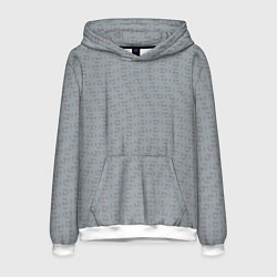 Толстовка-худи мужская Текстура на серебристо-сером, цвет: 3D-белый