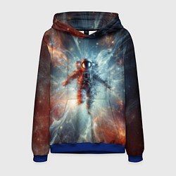 Толстовка-худи мужская Космонавт в космической туманности, цвет: 3D-синий