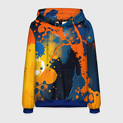 Толстовка-худи мужская Краска на стене, цвет: 3D-синий