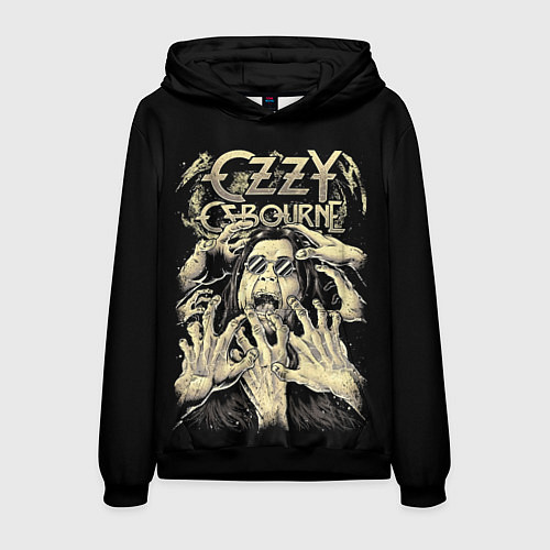 Мужская толстовка Ozzy Osbourne - head and hands / 3D-Черный – фото 1