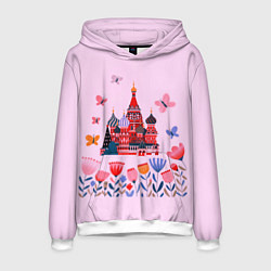 Толстовка-худи мужская Москва - собор, цвет: 3D-белый