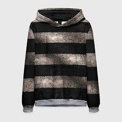 Толстовка-худи мужская Черно-белая тельняшка текстура, цвет: 3D-меланж
