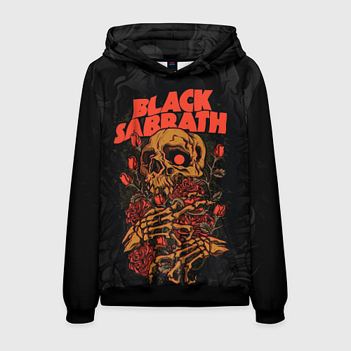 Мужская толстовка Black Sabbath skeleton with roses / 3D-Черный – фото 1