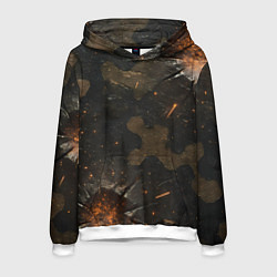 Толстовка-худи мужская Камуфляж со следами от пуль, цвет: 3D-белый
