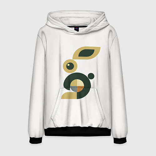 Мужская толстовка Черный кролик в стиле модерн / 3D-Черный – фото 1