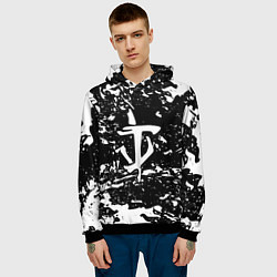 Толстовка-худи мужская Doom краски белые штрихи, цвет: 3D-черный — фото 2